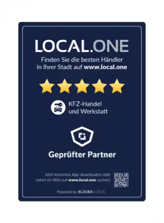 L'adesivo del negozio indica che il negozio è un partner certificato LOCAL.ONE.